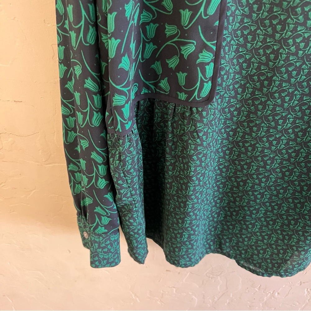 Loft Green Patterned Blouse - image 6